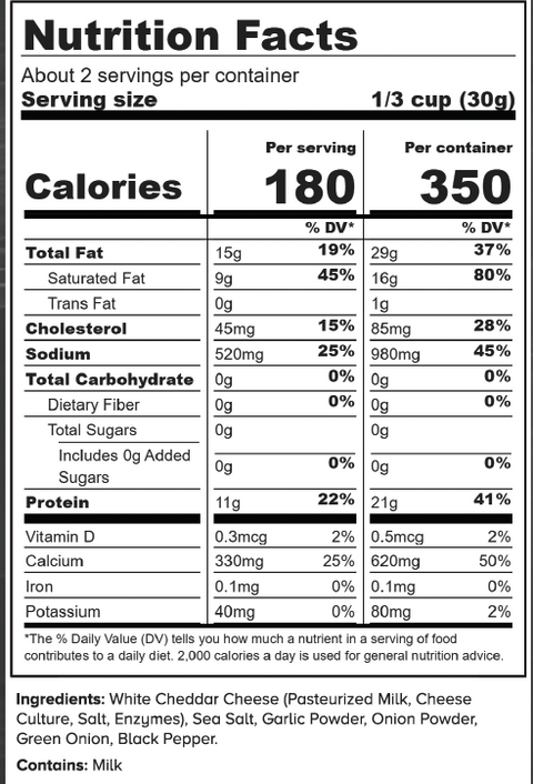 3-pack or 12-pack White Cheddar & Onion Crispy Cheese Bites (2oz)