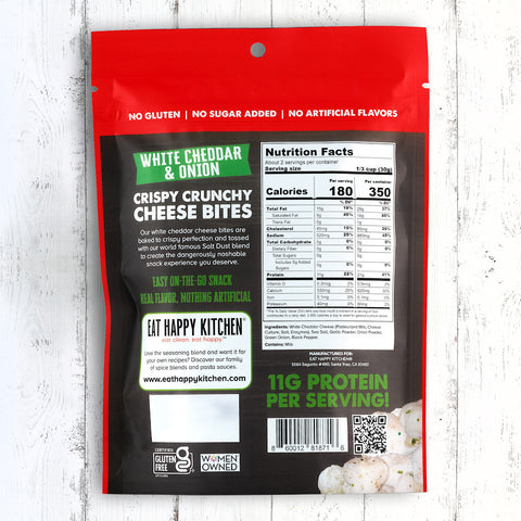 3-pack or 12-pack White Cheddar & Onion Crispy Cheese Bites (2oz)