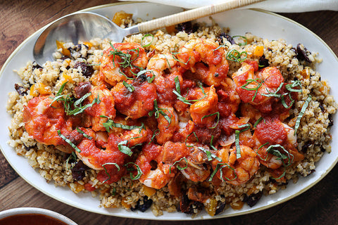 RECIPE! Shrimp Puttanesca with Mediterranean Cauliflower Rice