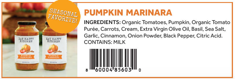 Eat Happy Kitchen Pumpkin Marinara (Twin Pack)